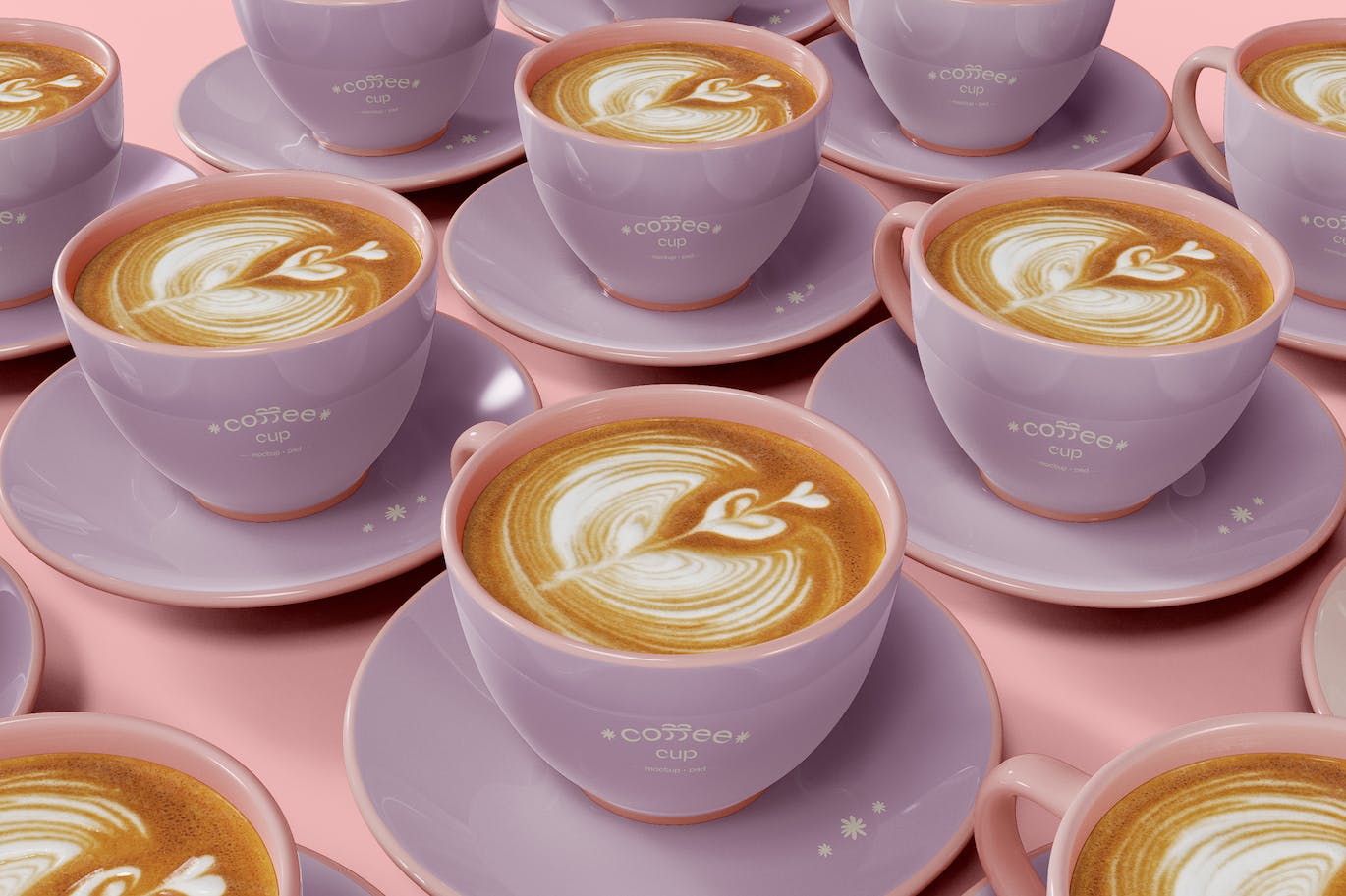 陶瓷托盘咖啡杯样机图psd模板 Ceramic Mugs Mockup 样机素材 sucaiwan.com