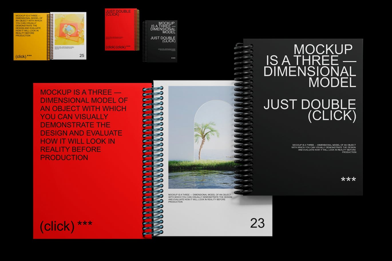 螺旋活页记事本设计样机模板 Notepad Mockup 样机素材 sucaiwan.com