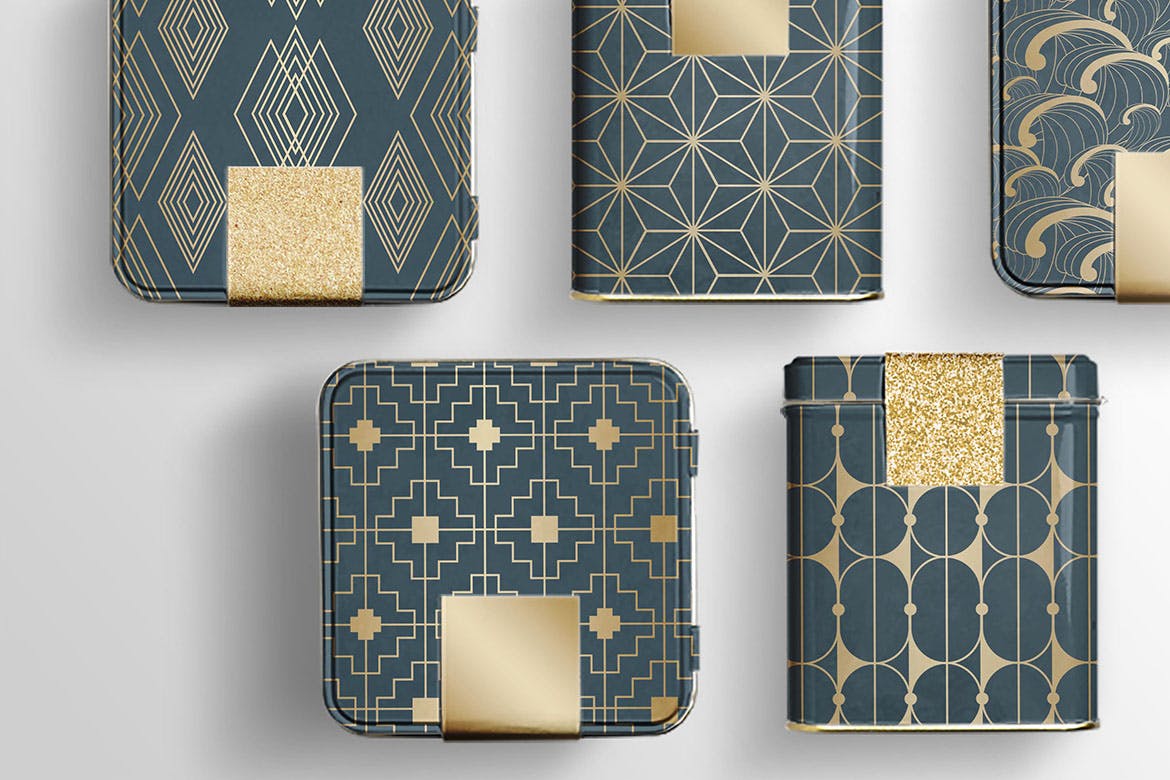 亚洲风格无缝装饰艺术图案v2 Asian Deco Vol.2 : Seamless Art Deco Pattern 图片素材 sucaiwan.com