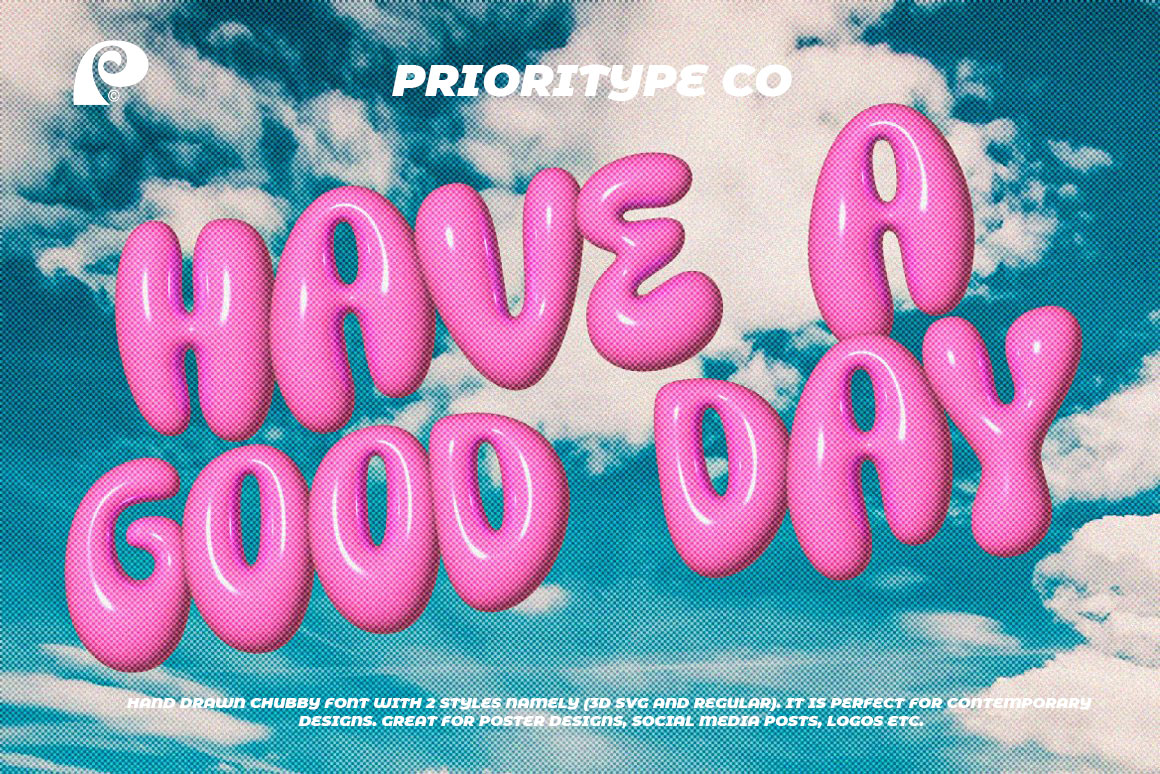 英文字体:趣味卡通圆润胖乎乎y2k气球气泡标题logo设计字体 设计素材 第1张-素材湾丨精选海外优质设计素材资源 英文字体:趣味卡通圆润胖乎乎y2k气球气泡标题logo设计字体 设计素材 sucaiwan.com