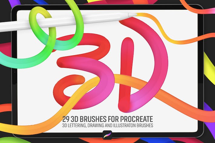 3D效果Procreate笔刷素材 3D Brushes: Procreate 笔刷资源 第1张-素材湾丨精选海外优质设计素材资源 3D效果Procreate笔刷素材 3D Brushes: Procreate 笔刷资源 sucaiwan.com