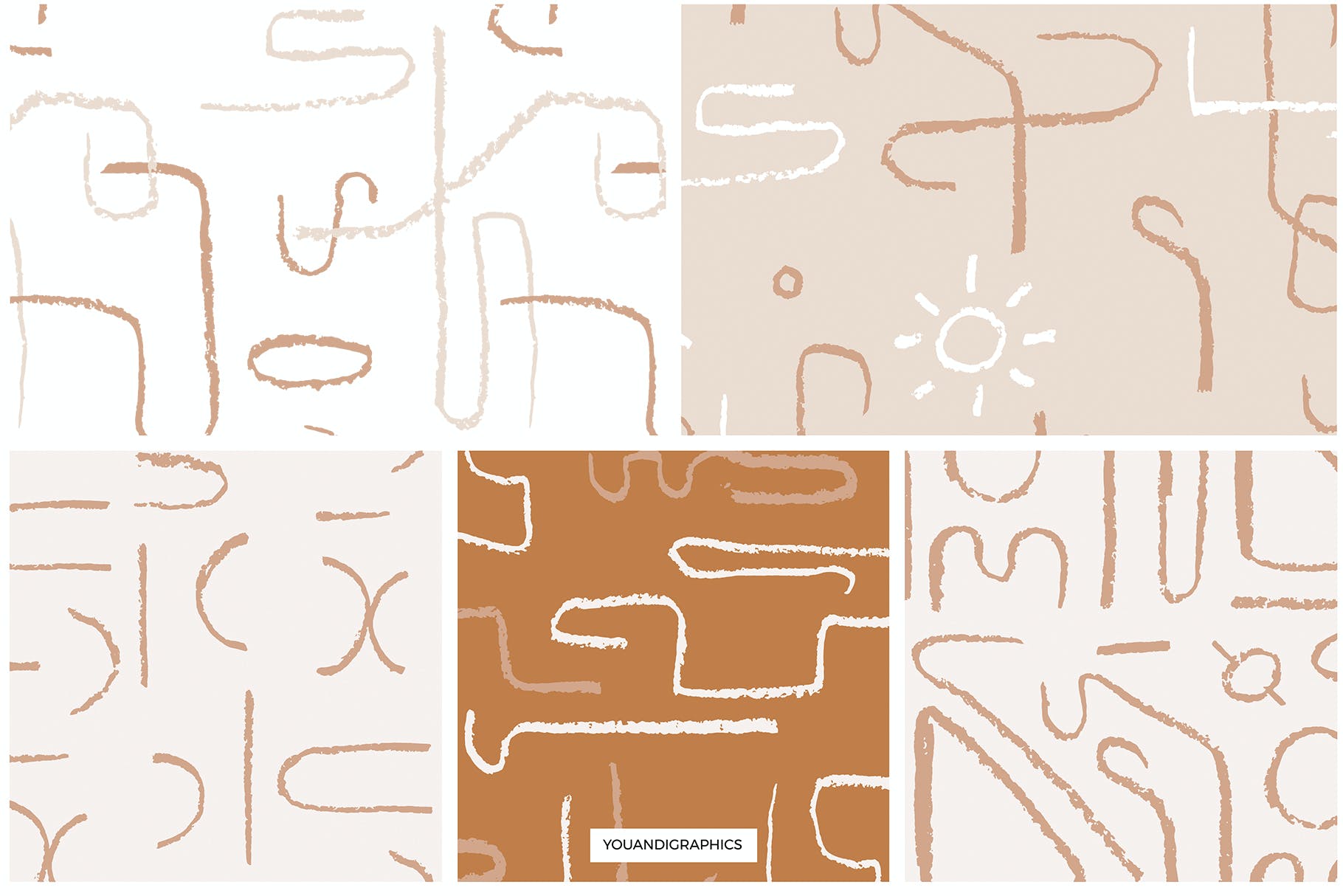 抽象波西米亚风图案素材 Abstract Boho Patterns 图片素材 sucaiwan.com