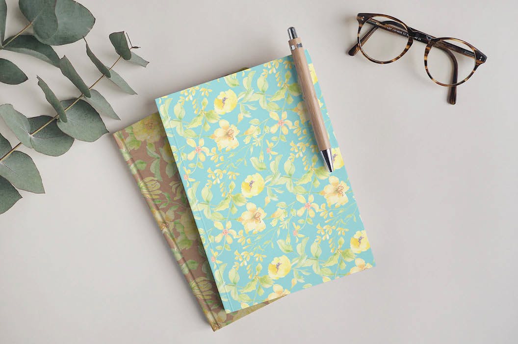 阳光黄色花卉水彩图案 Sunshine Yellow Watercolor Patterns 图片素材 sucaiwan.com