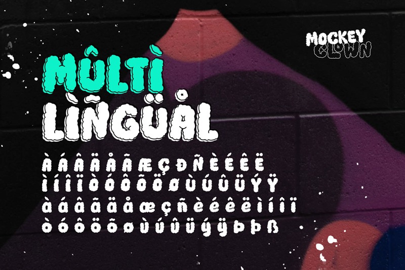 英文字体:独特大胆创意云风格装饰性时髦英文字体 Mockey Clown Font 设计素材 第3张-素材湾丨精选海外优质设计素材资源 英文字体:独特大胆创意云风格装饰性时髦英文字体 Mockey Clown Font 设计素材 sucaiwan.com