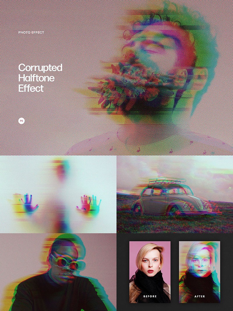 16款波普艺术半色调纹理图层样式PSD 图片素材 sucaiwan.com