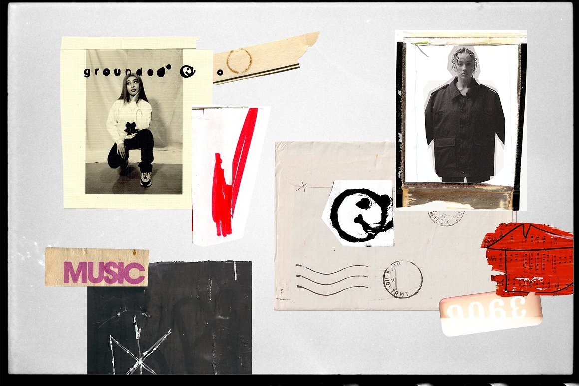 63款复古美式欧洲撕纸人物宝丽来胶片纸张拼贴画PNG免抠图设计素材 Vintage Vibes / Collage Art 图片素材 sucaiwan.com