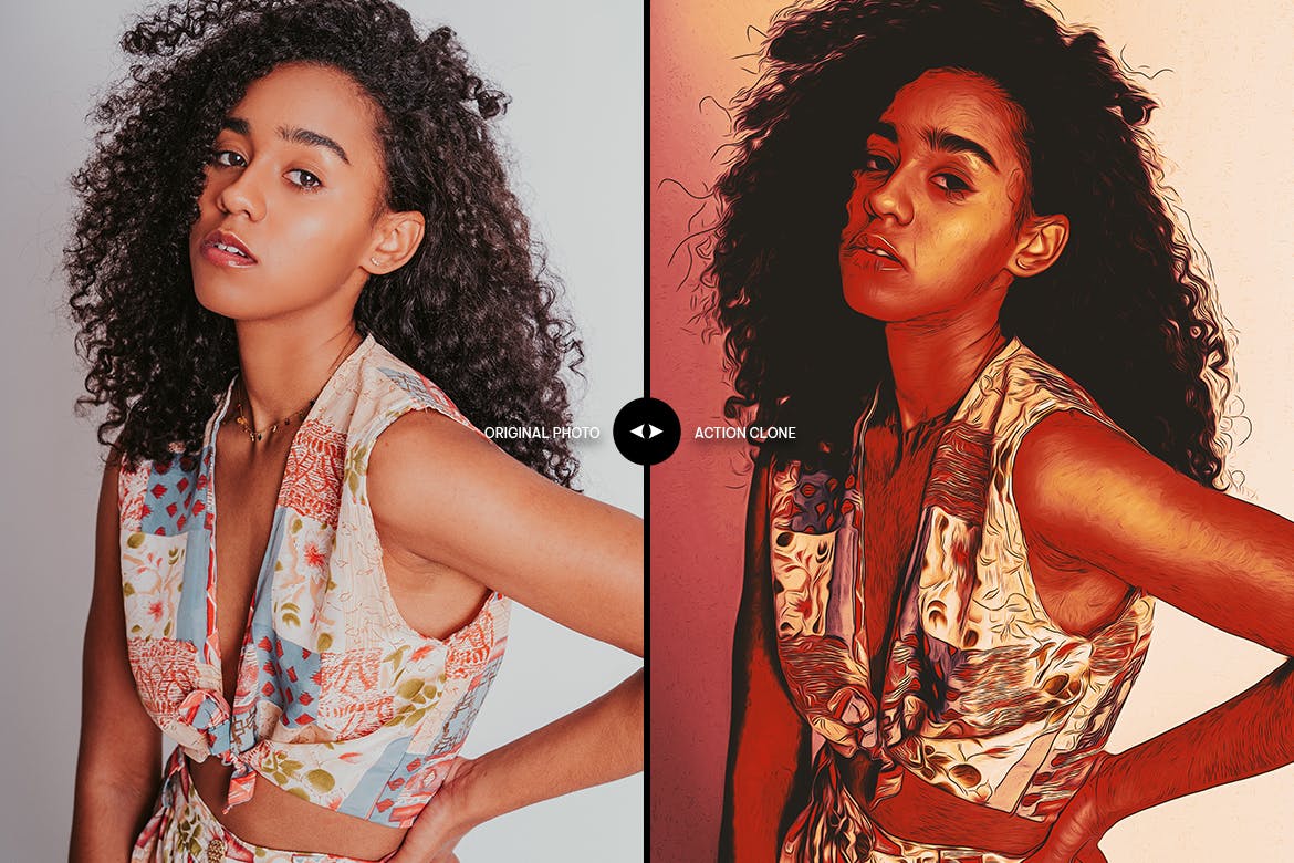 咖啡色油画效果照片处理PS动作 Coffee Oil Painting Photoshop Action 插件预设 sucaiwan.com