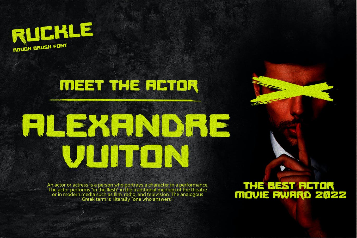 质感自然的粗体笔刷字体素材 RUCKLE – Rough Brush Font 设计素材 sucaiwan.com