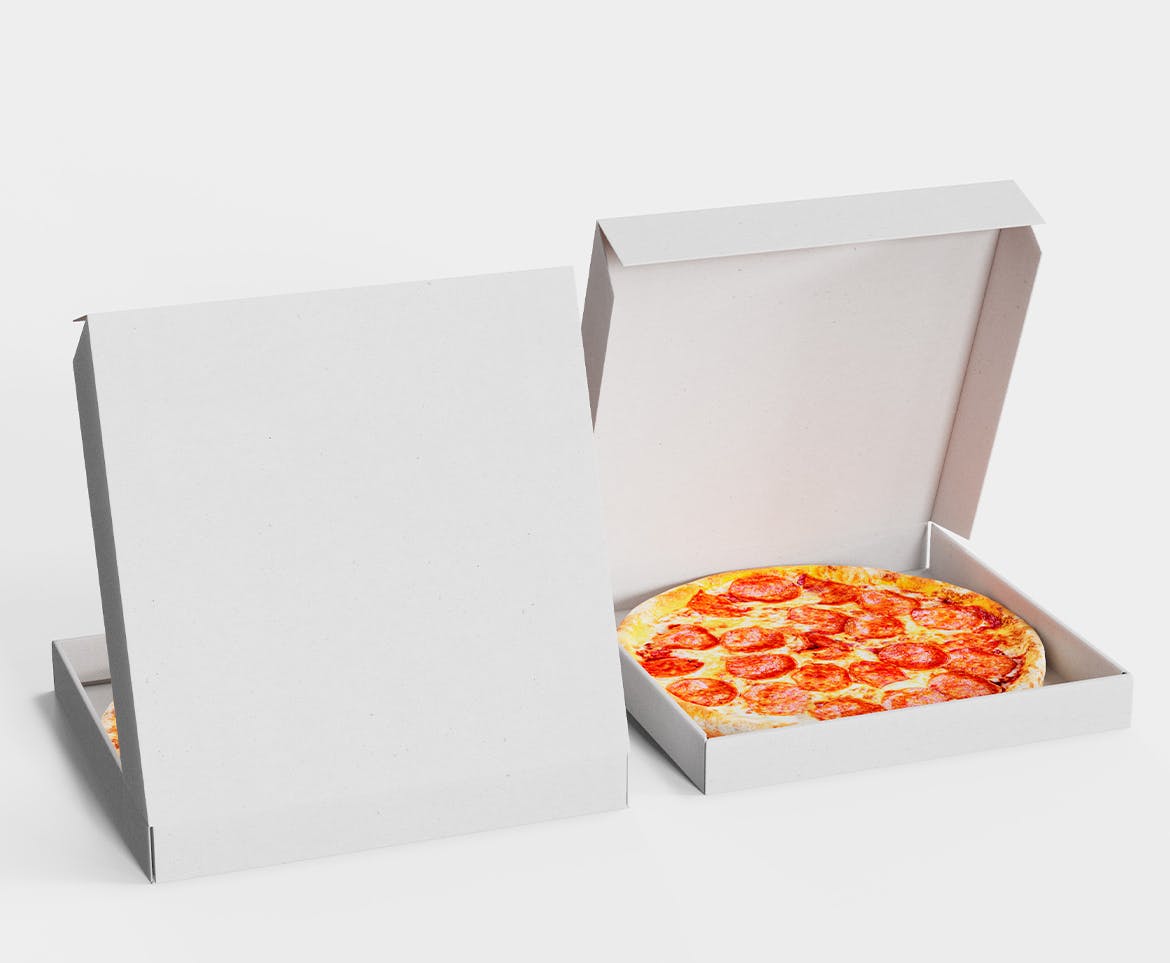 披萨盒外卖包装设计样机图 Pizza Box Mockup 样机素材 sucaiwan.com