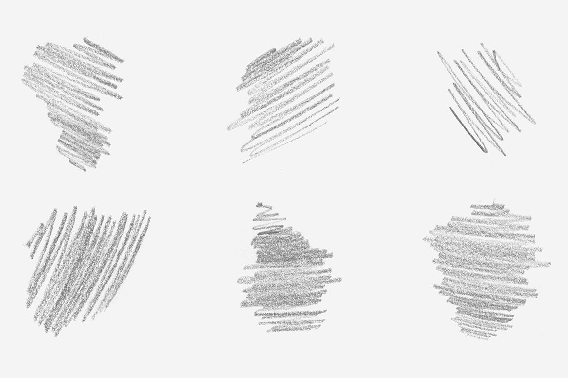 20个铅笔阴影绘画笔刷 20 Pencil Hatching Brushes V3 笔刷资源 sucaiwan.com