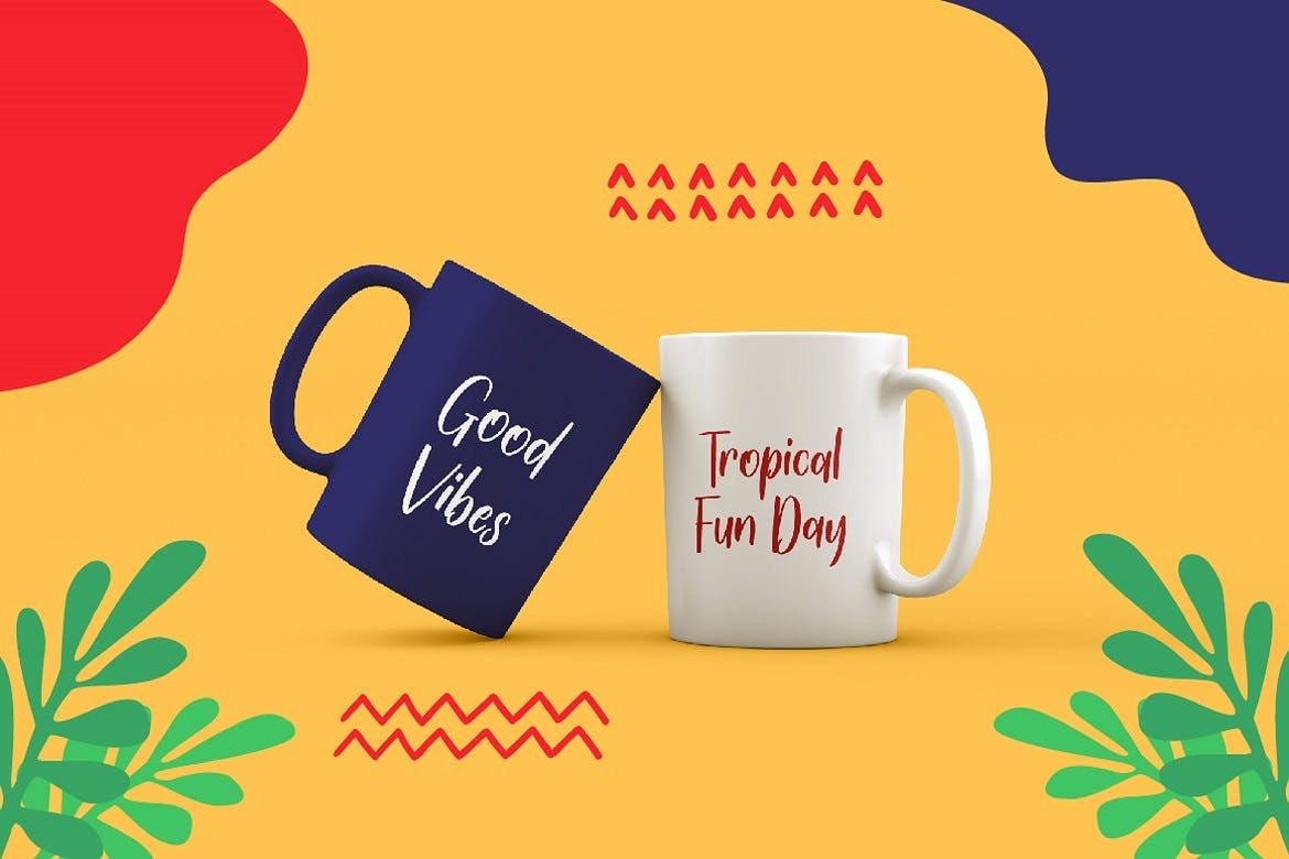 热带风情风格促销推广素材手写字体 Handwritten Font 设计素材 sucaiwan.com