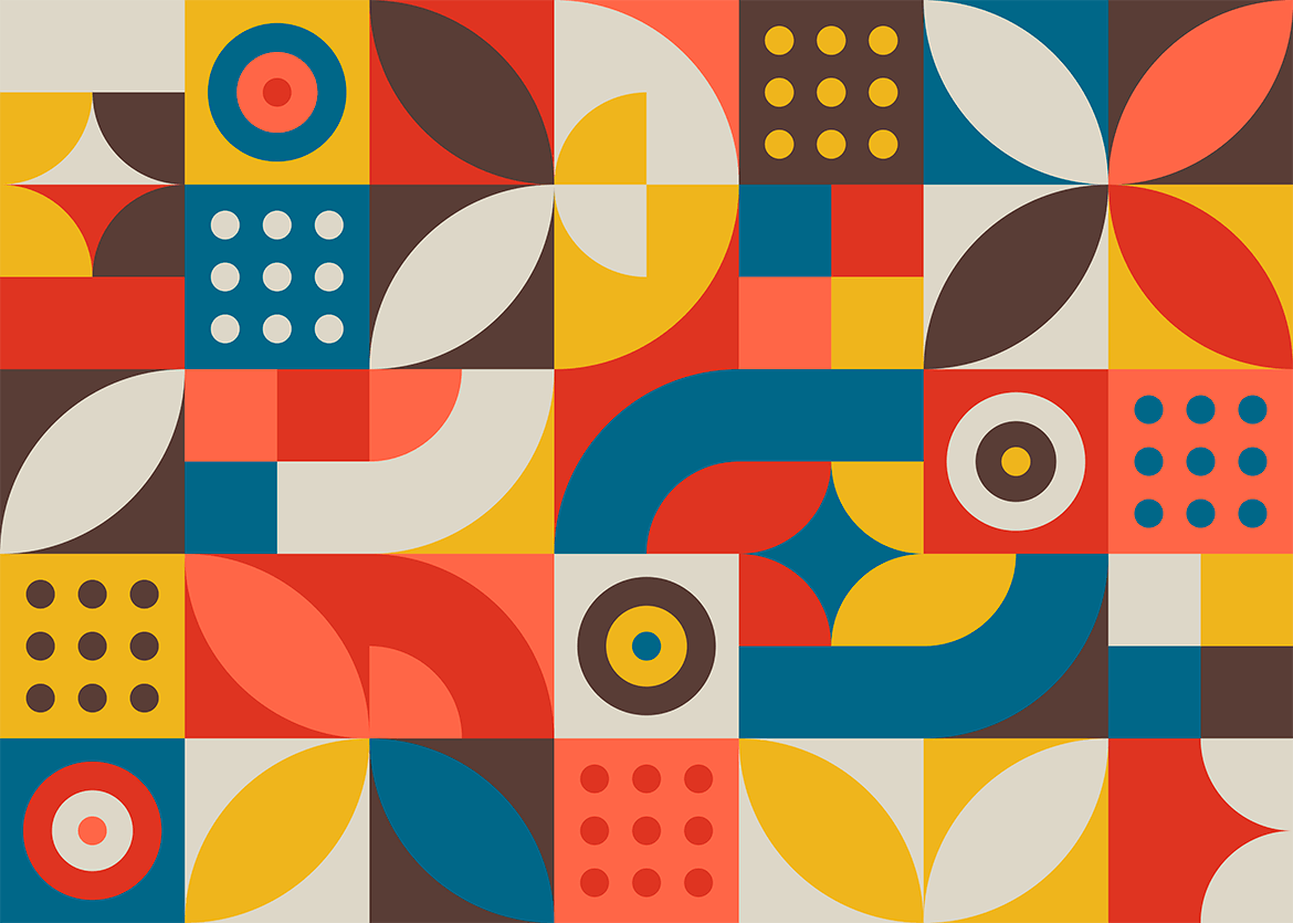 抽象几何包豪斯图案背景 Abstract Geometric Background 图片素材 sucaiwan.com