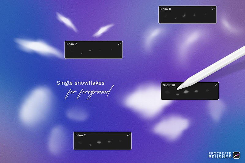 18个逼真下雪效果Procreate笔刷 笔刷资源 sucaiwan.com