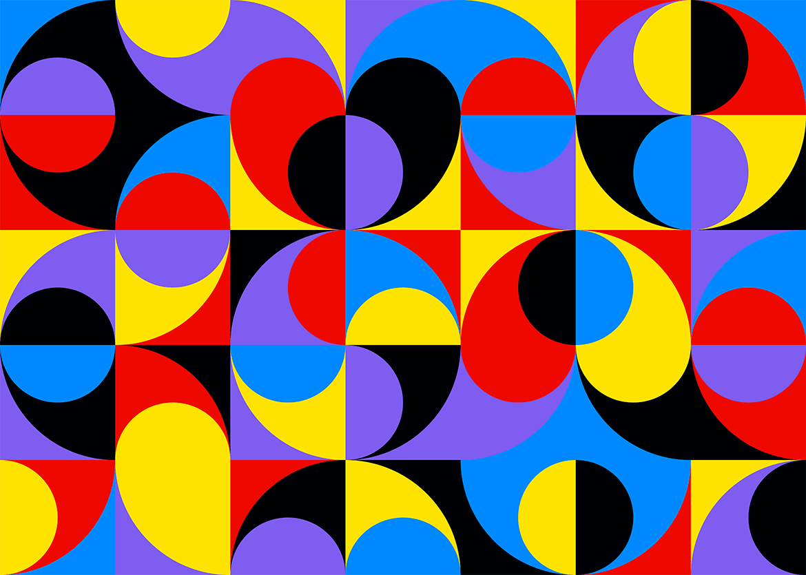 包豪斯风格圆圈背景 Background Circles Bauhaus Style 图片素材 sucaiwan.com