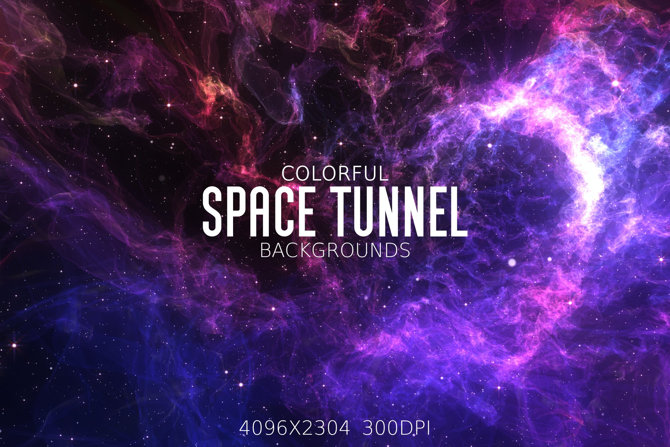 多彩的太空时空隧道背景 Colorful Space Tunnel Backgrounds 图片素材 sucaiwan.com
