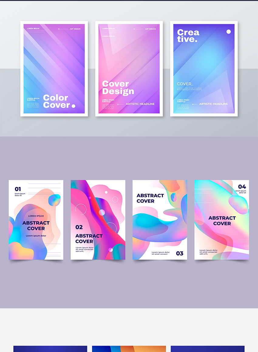 设计资源-100款创意渐变科技海报设计模板合集 设计素材 sucaiwan.com