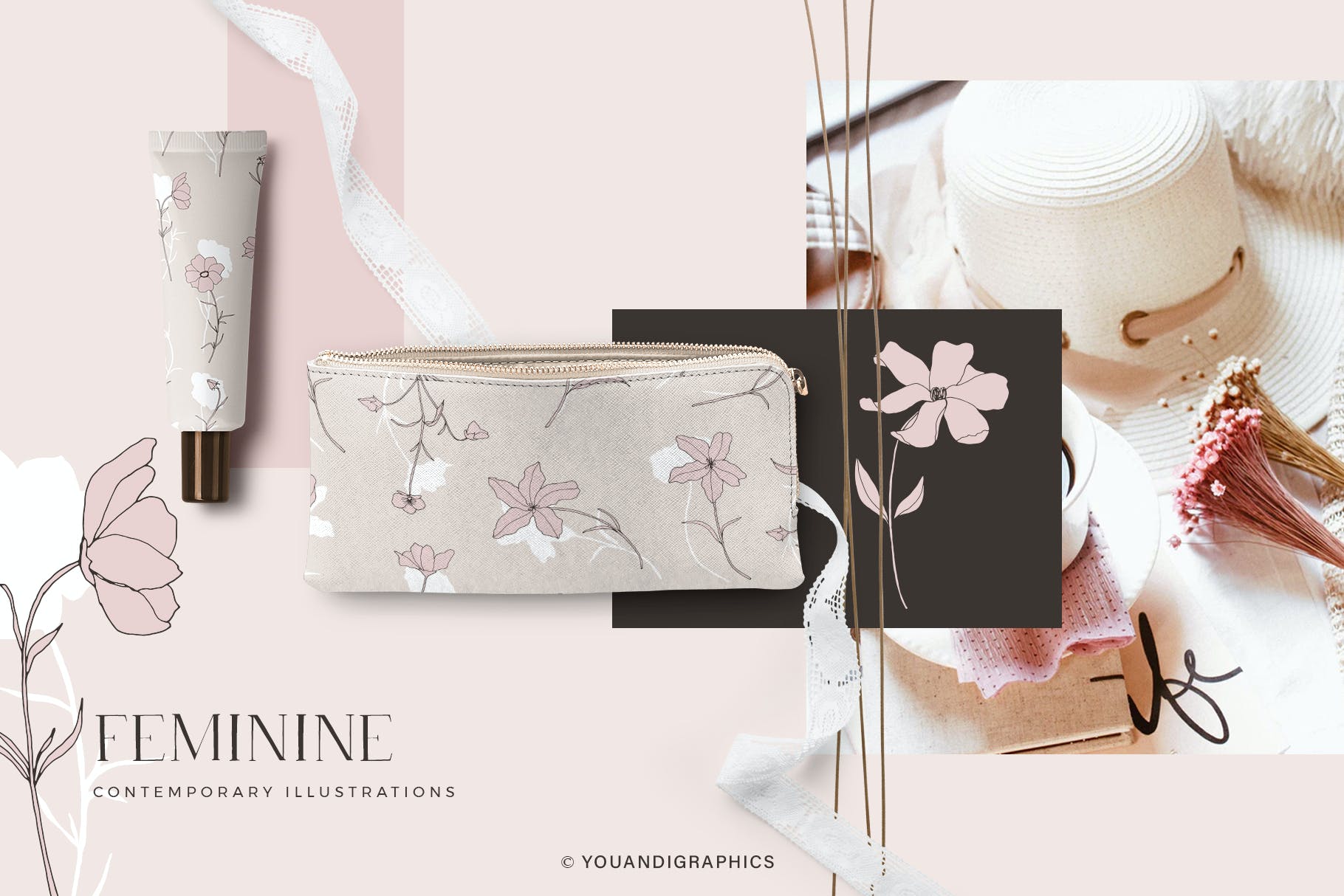 精美的花卉图案和元素 Dainty Floral Patterns & Elements 图片素材 sucaiwan.com