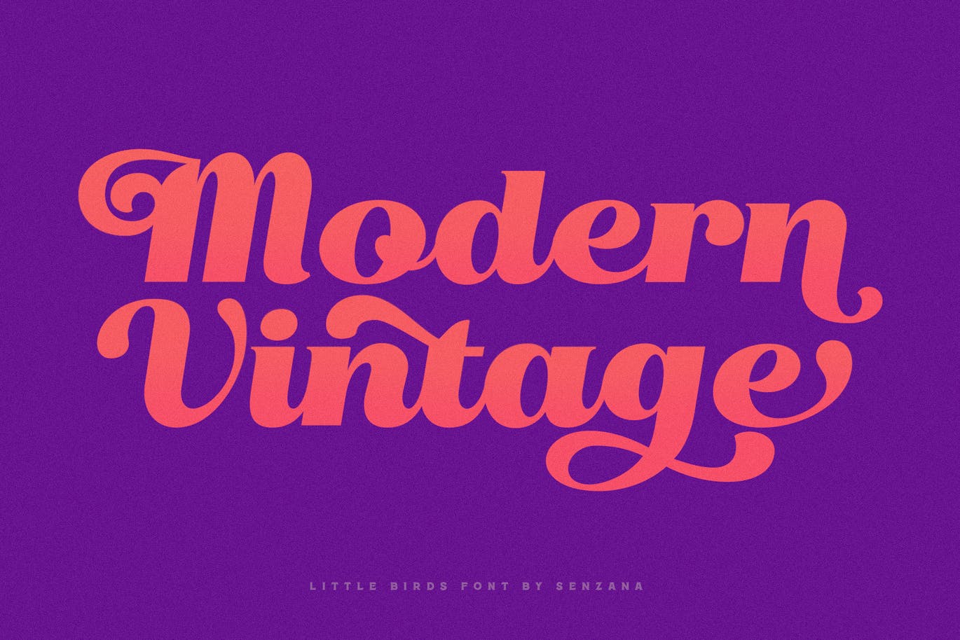 “仿鸟”线条复古风简洁英文字体脚本 Little Birds Script 设计素材 sucaiwan.com