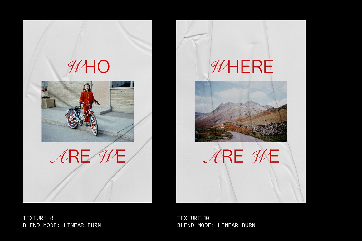 40种真实胶合纸纹理折叠褶皱牛皮纸纸张纹理艺术品背景包 Glued Poster Textures Collection . sucaiwan.com