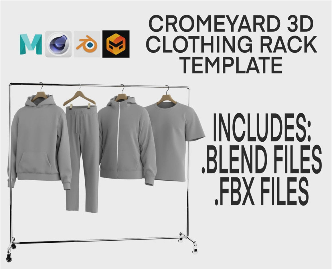 CROMEYARD 逼真高级服饰3D服装展示衣架模型 3D CLOTHING RACK LAYOUT V1 样机素材 第1张-素材湾丨精选海外优质设计素材资源 CROMEYARD 逼真高级服饰3D服装展示衣架模型 3D CLOTHING RACK LAYOUT V1 样机素材 sucaiwan.com