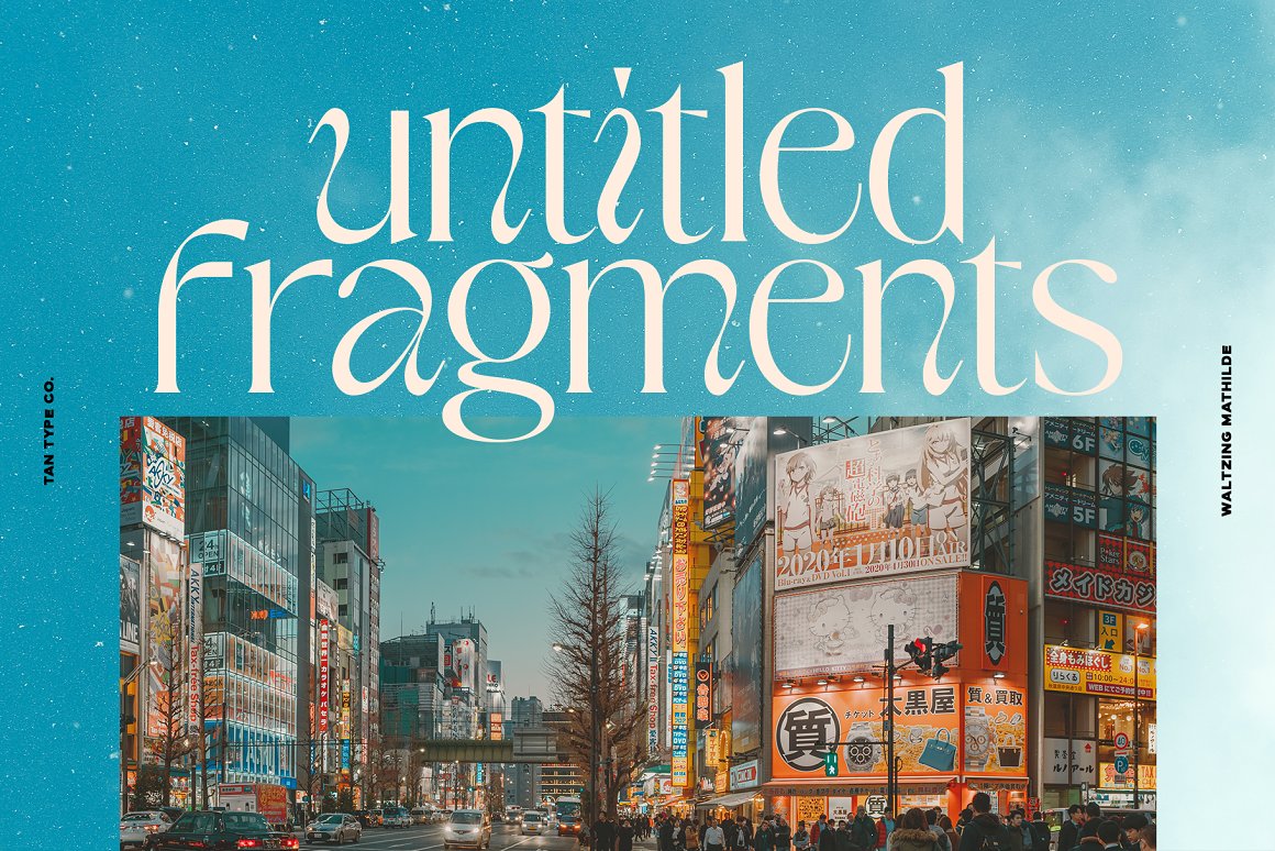 英文字体：优雅俏皮逆反差酸性海报标题徽标设计衬线英文字体 TAN - WALTZING MATHILDE 设计素材 sucaiwan.com