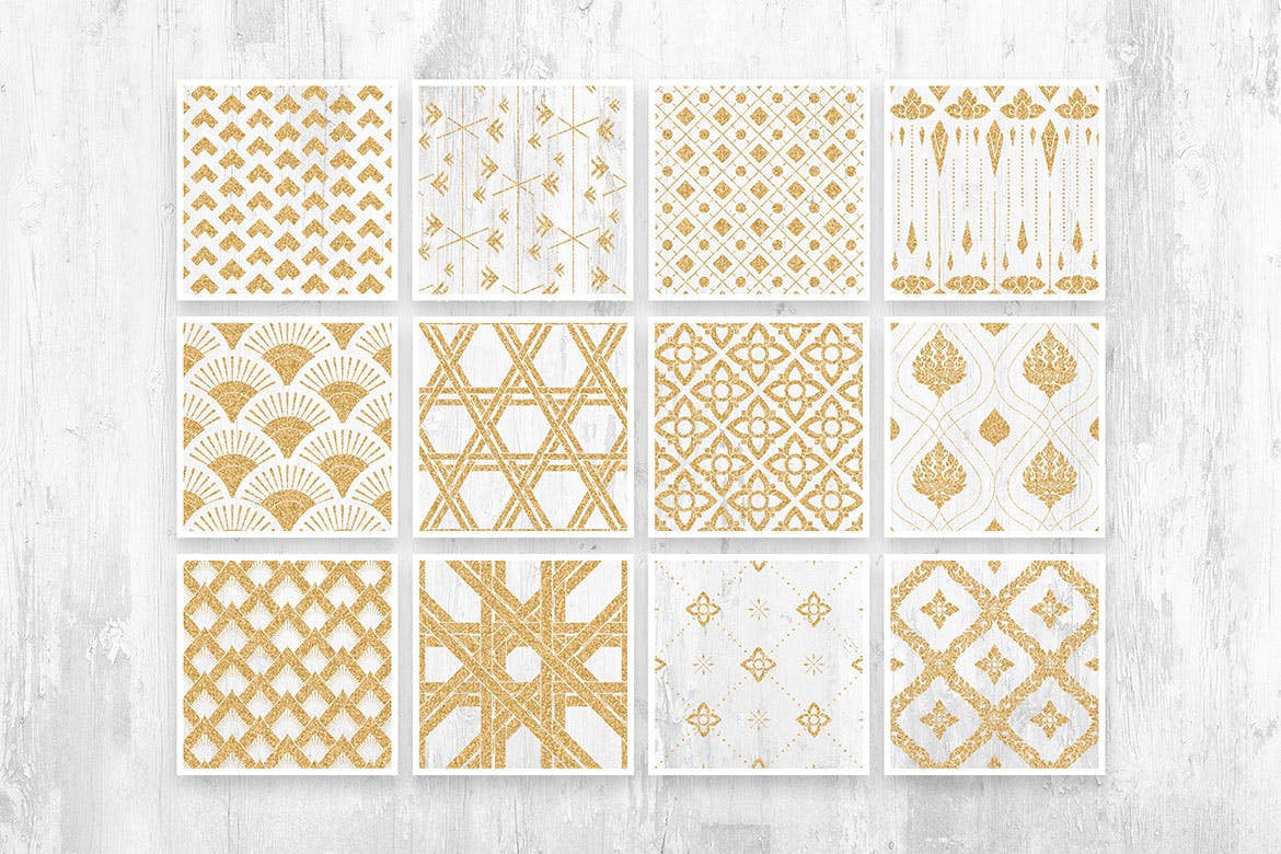 泰国文化无缝图案集合 Thai Patterns Collection 图片素材 sucaiwan.com