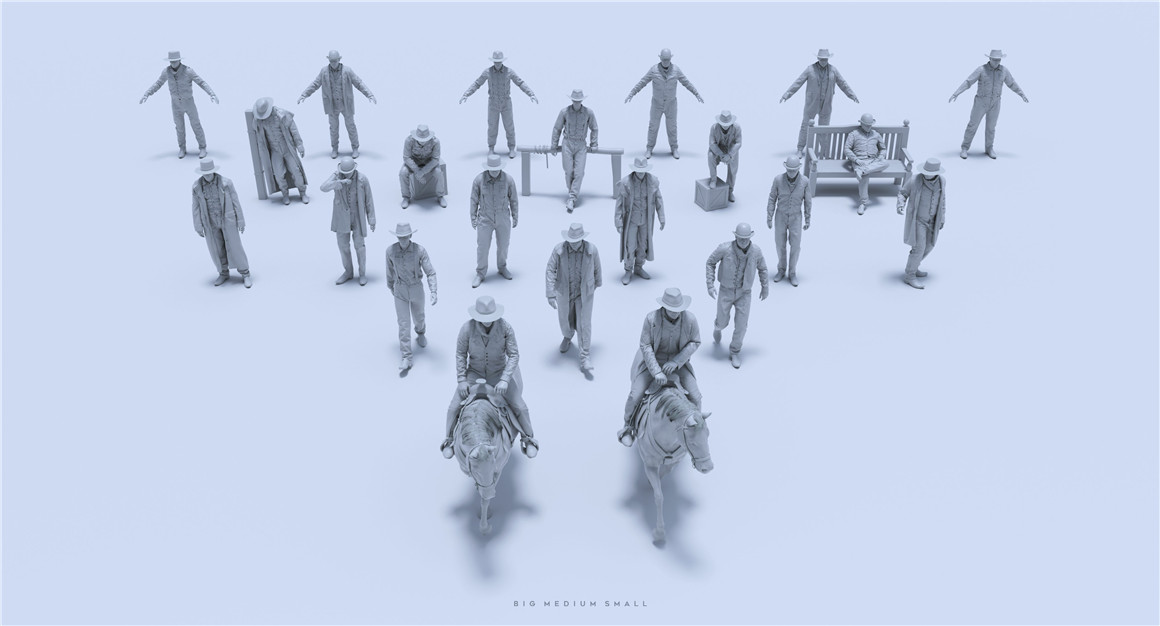 Blender模型：狂野西部牛仔人物马匹房屋建筑骑道具3D模型捆绑包 BuildingsBigMediumSmall - WildWest Collection Bundle 影视音频 sucaiwan.com