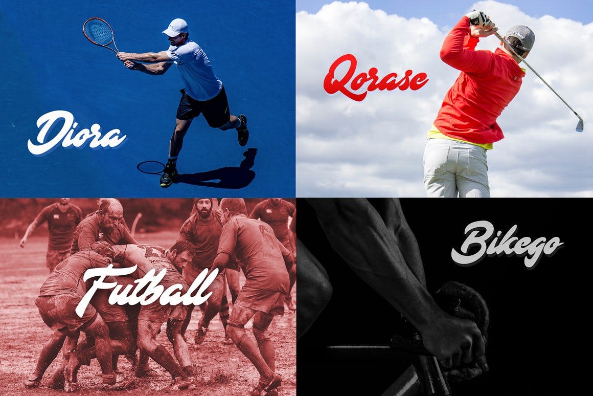 运动风加粗英文手写字体 Diora – Sport Hand Lettering Font 设计素材 sucaiwan.com