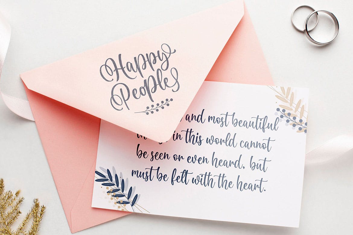 有趣现代书法风格英文字体合集 Happy People Beauty Script Font 设计素材 sucaiwan.com