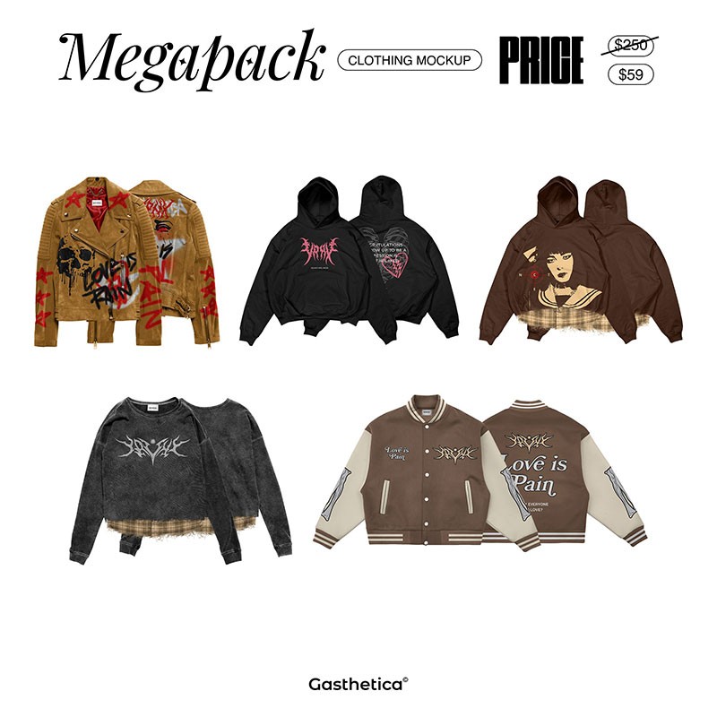 17款潮流服装印花设计展示样机PNG PSD格式 样机素材 sucaiwan.com