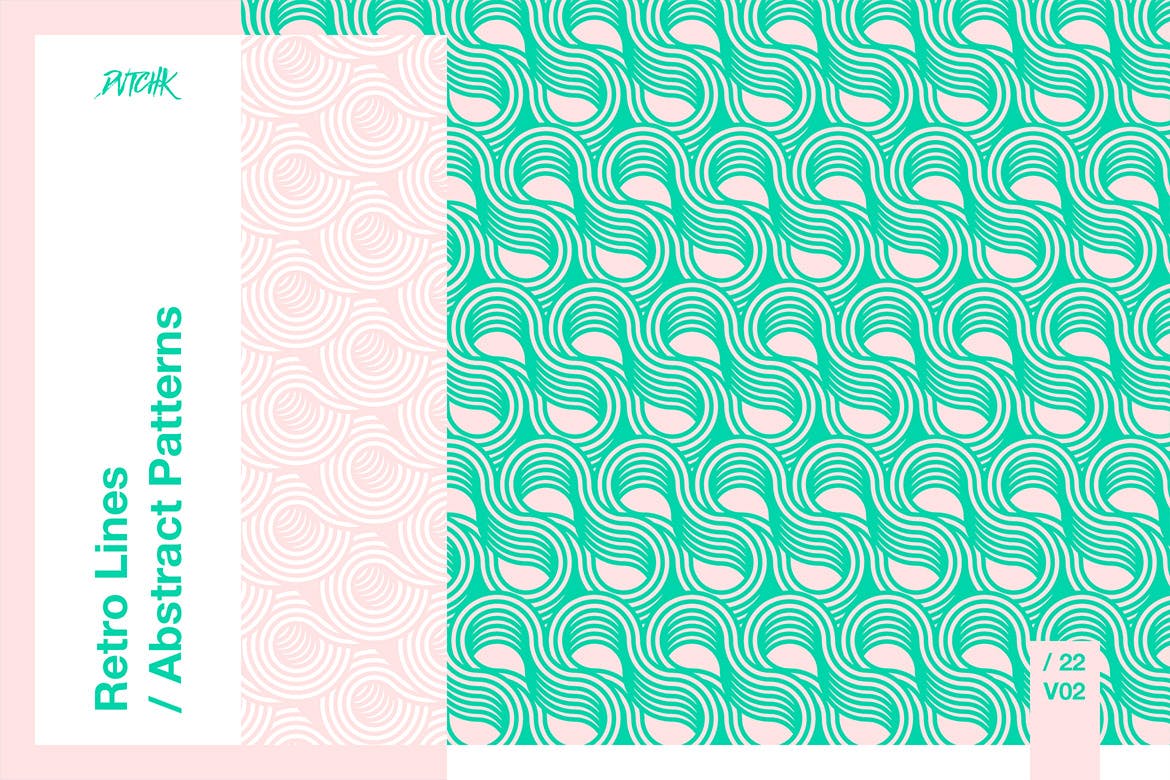 复古线条抽象图案 Retro Lines / Abstract Patterns / V02 图标素材 sucaiwan.com