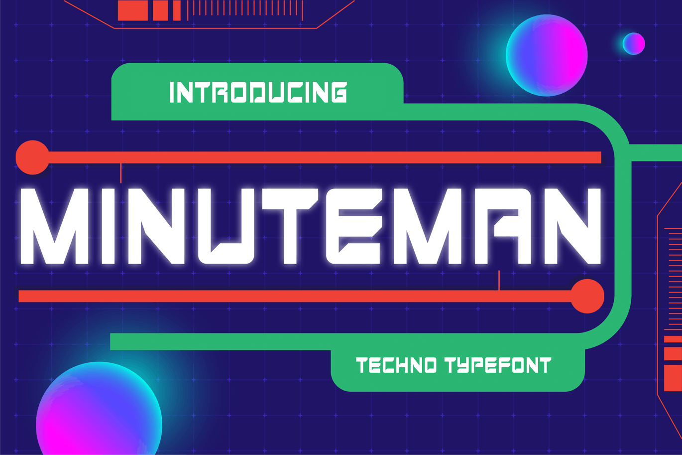 未来主题科技无衬线字体素材 Minuteman – Futuristic Techno Font 设计素材 sucaiwan.com