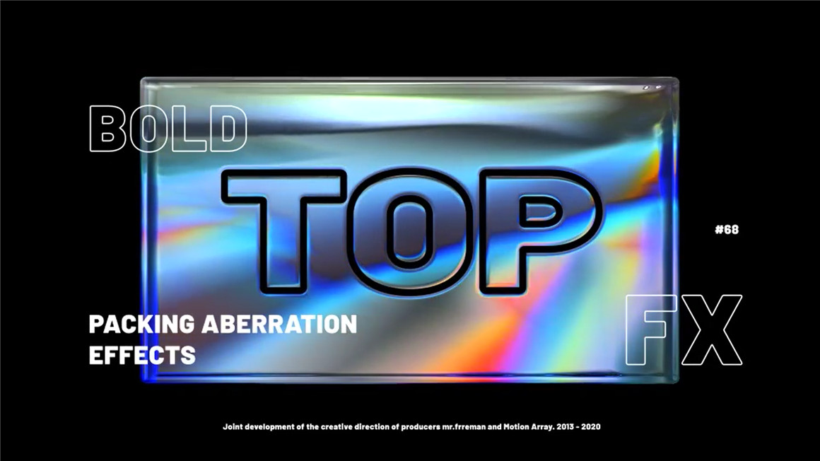 AE模板：潮流抽象镭射炫酷塑封大标题流体渐变动态海报 FX Typography Toolkit 设计素材 sucaiwan.com