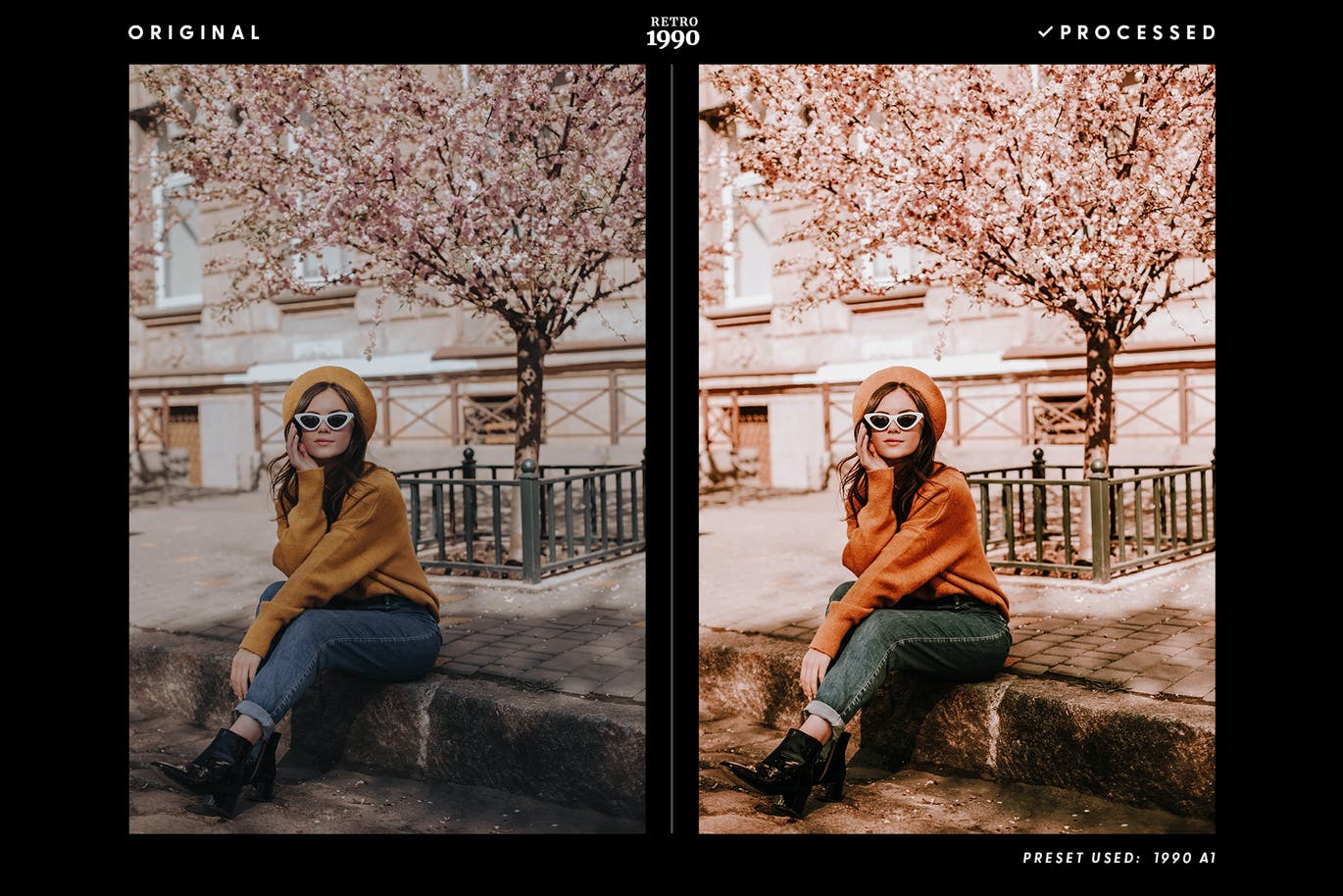 复古1990年代色调PS动作&LR预设 1990 Retro – Actions & Presets 插件预设 sucaiwan.com