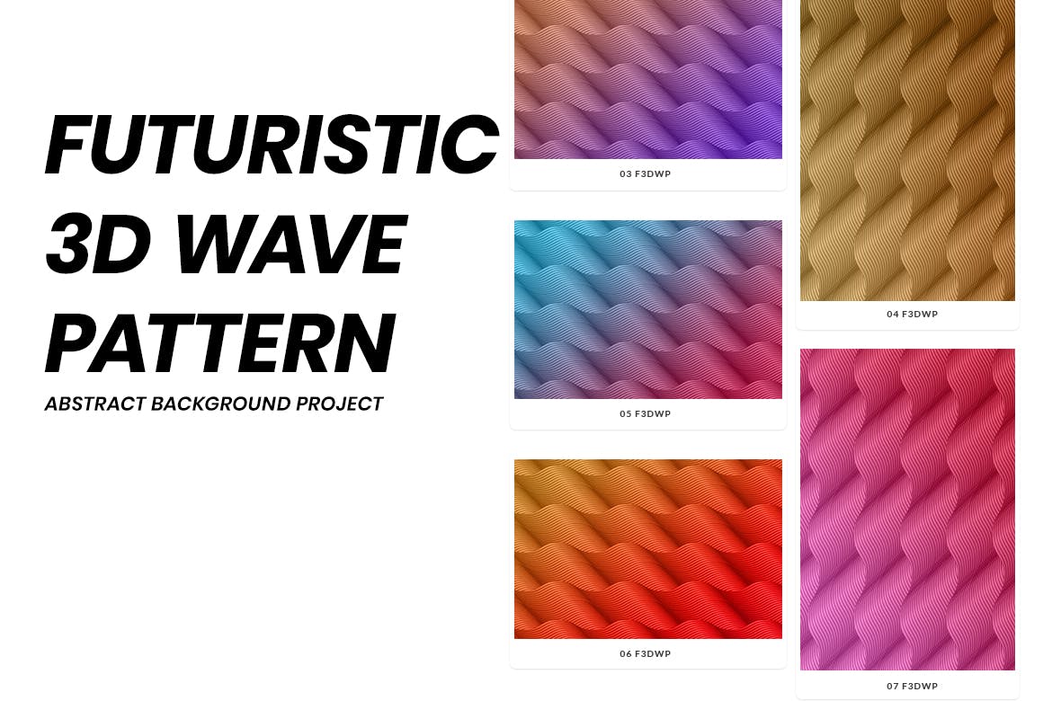 未来派3D渐变波浪图案背景 Futureristic 3D Wave Pattern 图片素材 sucaiwan.com