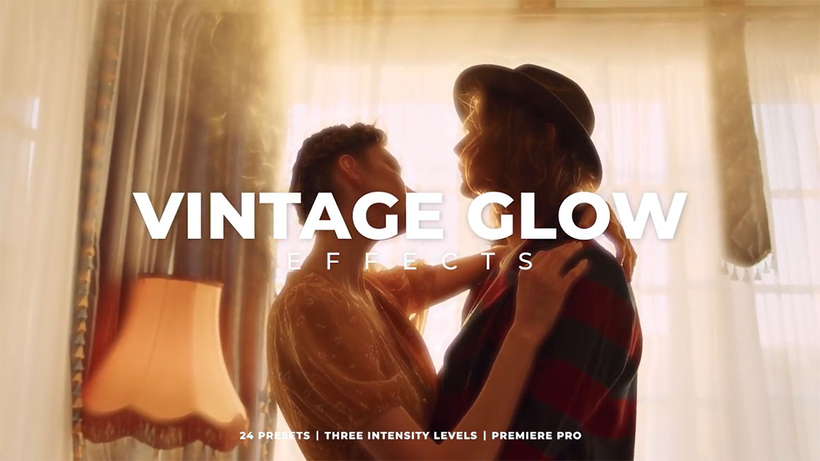 PR预设：复古发光唯美梦幻雾霾柔光风格化镜头白柔滤镜效果 Vintage Glow Effects 插件预设 sucaiwan.com