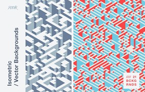 彩色等距矢量迷宫背景 Isometric | Vector Backgrounds
