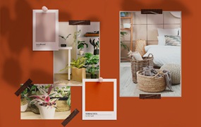 照片墙框架套件样机图psd模板 Moodboard Kit Mockup