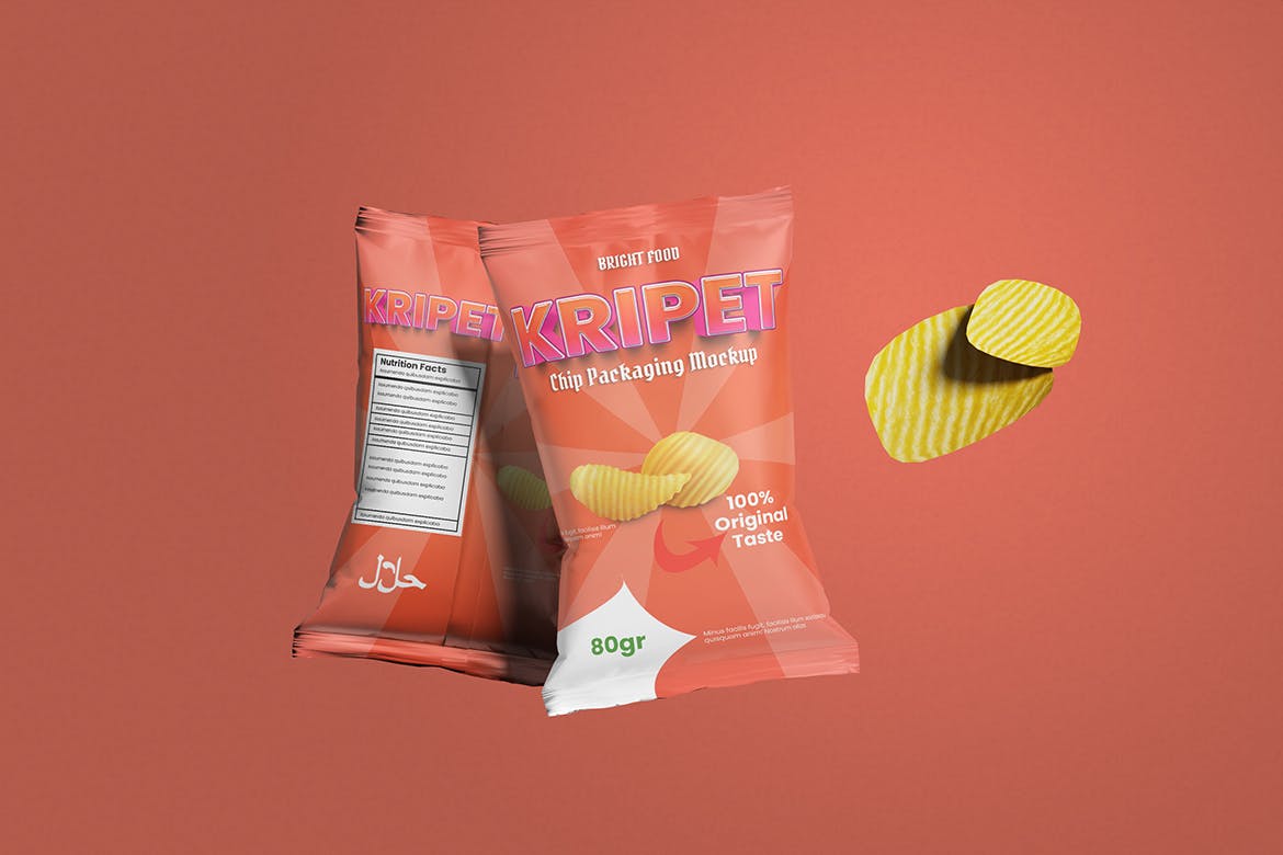 薯片食品包装样机图psd模板 Chips Packaging Mockup 样机素材 sucaiwan.com