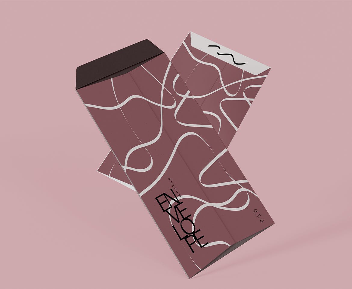 邮件信封设计展示样机图psd模板v3 Envelopes Mockup 样机素材 sucaiwan.com