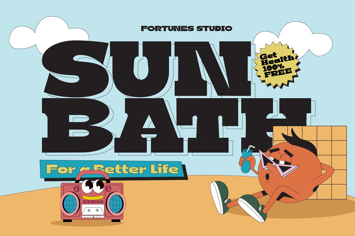 英文字体：复古新怪诞实验性趣味海报杂志排版设计英文字体 Boldie Slab Font Width 设计素材 sucaiwan.com