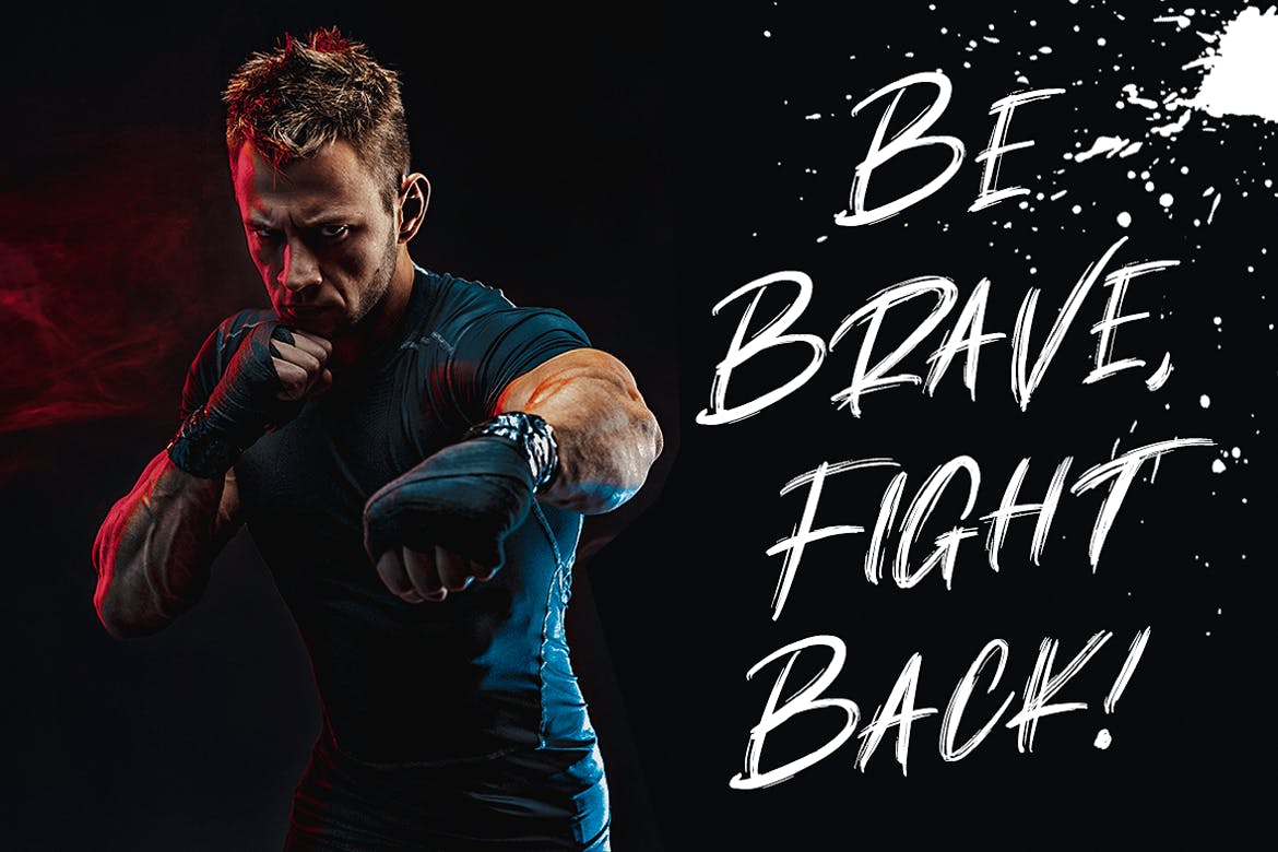 激情赛车极限运动摇滚风手写字体 Handbrush Font 设计素材 sucaiwan.com