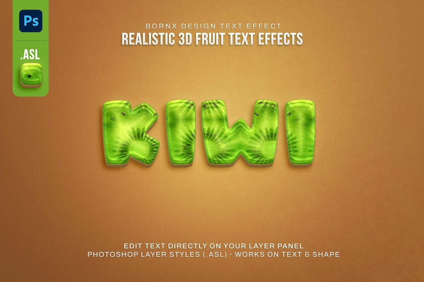 10款3D水果字效果图层样式PSD ASL 插件预设 sucaiwan.com