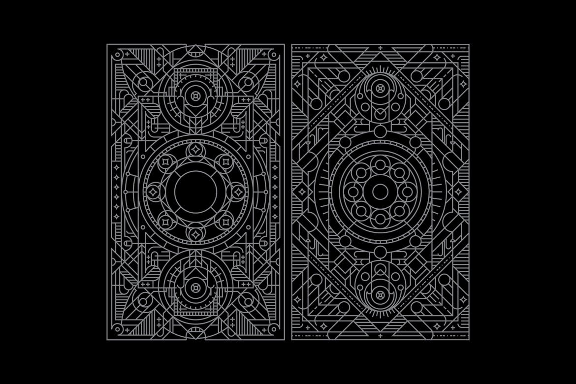 5个线条扑克牌矢量设计素材 5 Playing card vector design 图片素材 sucaiwan.com