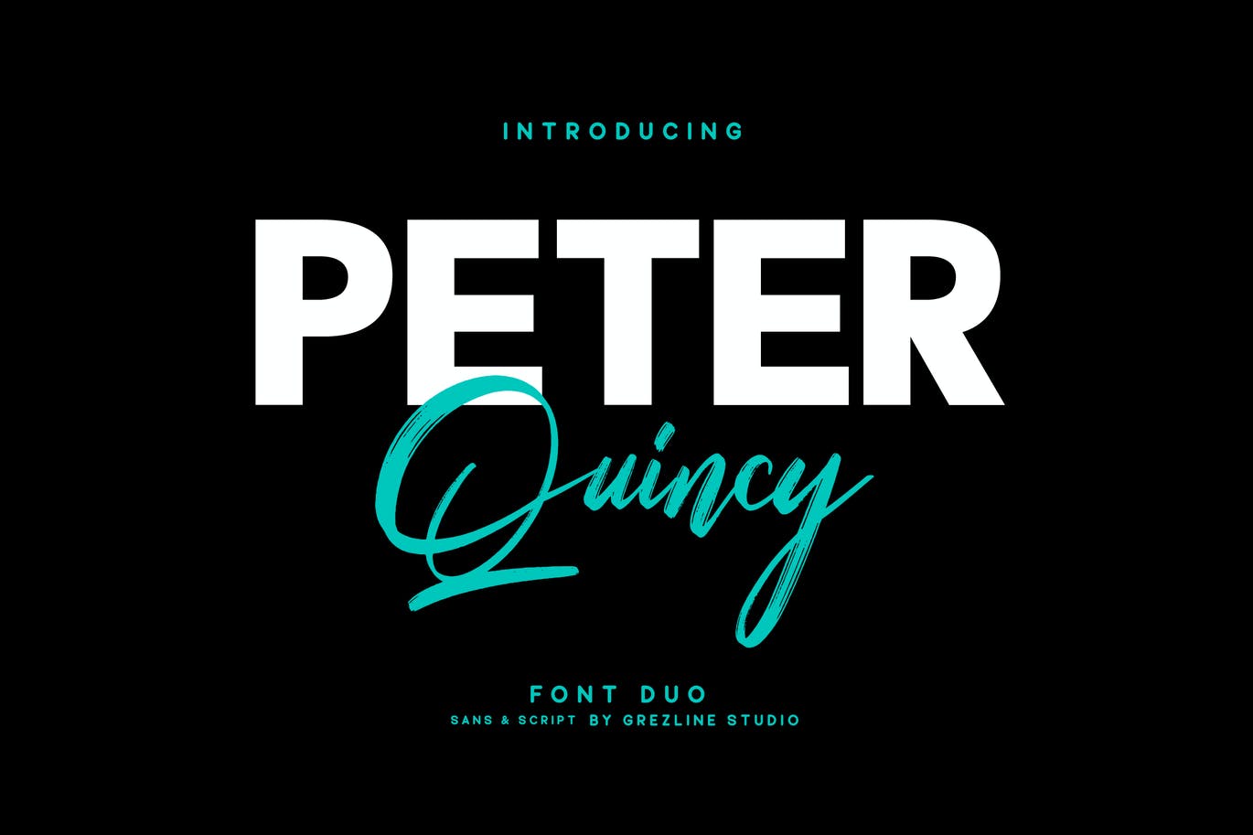 手绘脚本字体二重奏 Peter Quincy – Font Duo 设计素材 sucaiwan.com