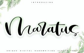 清新趣味T恤抱枕手写字体素材 Maratus | Unique Handwriting Script Font