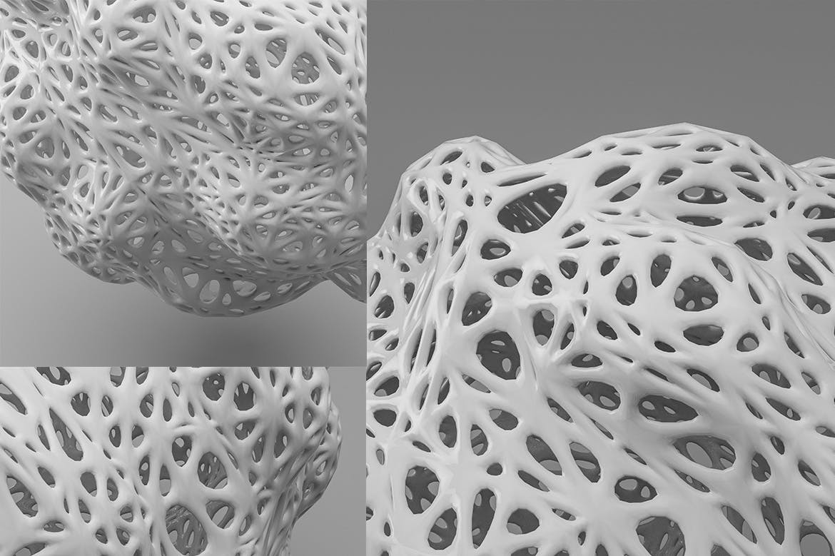 白色有机网状抽象背景 Organic Mesh Abstract Backgrounds 图片素材 sucaiwan.com