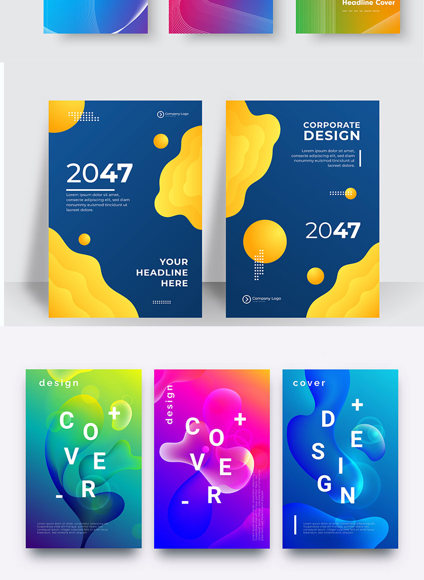 设计资源-100款创意渐变科技海报设计模板合集 设计素材 sucaiwan.com