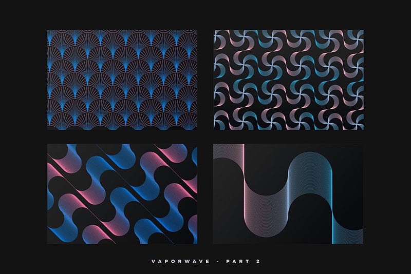 12个蒸汽波矢量艺术背景，AI源文件 图片素材 sucaiwan.com