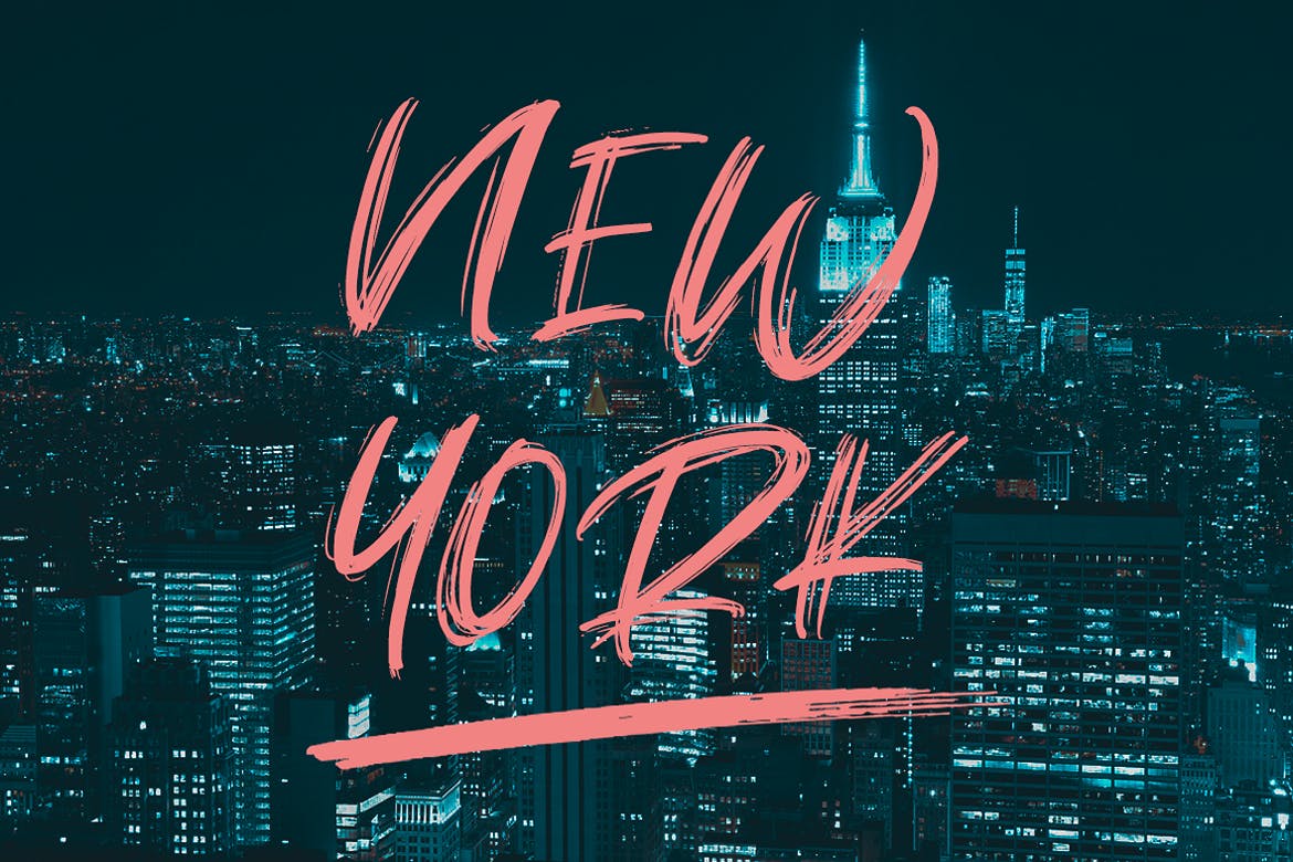 激情赛车极限运动摇滚风手写字体 Handbrush Font 设计素材 sucaiwan.com